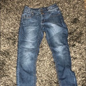 High rise blue denim jeans